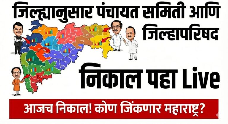 जिल्ह्यानुसार पंचायत समिती आणि जिल्हापरिषद निकाल पहा Live